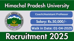 Himachal Pradesh University Job Vacancy 2025, Walk in for 01 Coach/Assistant Professor Posts Himachal Pradesh University Job Vacancy 2025, Walk in for 01 Coach/Assistant Professor Posts