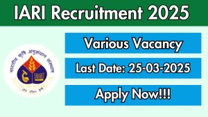 IARI IT Professional, Office cum Lab Assistant and More Recruitment 2025 - Apply Offline for 8 Posts