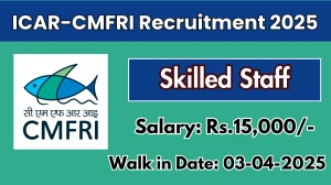 ICAR-CMFRI Job Vacancy 2025, Walk in for Skilled Staff Posts ICAR-CMFRI Job Vacancy 2025, Walk in for Skilled Staff Posts
