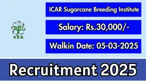 ICAR Sugarcane Breeding Institute Young Professional Recruitment 2025 – Walk in for 1 Posts