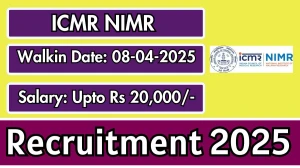 ICMR NIMR Project Technical Support Recruitment 2025 – Walk in for 4 Posts