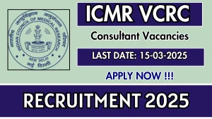 ICMR VCRC Consultant Recruitment 2025 - Apply Offline ICMR VCRC Consultant Recruitment 2025 - Apply Offline