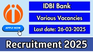 IDBI Bank Chief Economist, Head Data Analytics and Other Recruitment 2025 - Apply Offline