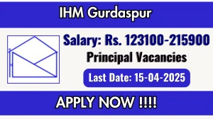 IHM Gurdaspur Principal Recruitment 2025 - Apply Offline