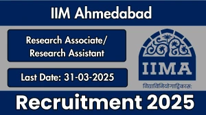 IIM Ahmedabad Research Associate/ Research Assistant Recruitment 2025 - Apply Online
