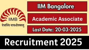 IIM Bangalore Academic Associate Recruitment 2025 - Apply Online