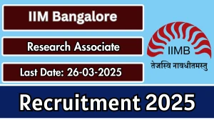 IIM Bangalore Research Associate Recruitment 2025 - Apply Online