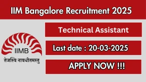 IIM Bangalore Technical Assistant Recruitment 2025 - Apply Online