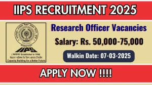 IIPS Senior Research Officer, Research Officer Recruitment 2025 – Walk in