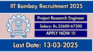 IIT Bombay Project Research Engineer Recruitment 2025 - Apply Offline