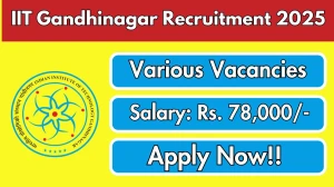 IIT Gandhinagar Research Associate II Recruitment 2025 - Apply Online for 1 Posts