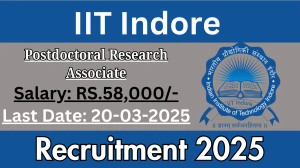 IIT Indore Postdoctoral Research Associate Recruitment 2025 - Apply Offline