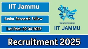 IIT Jammu Job Vacancy 2025, Apply Online for 01 Junior Research Fellow Posts