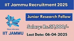 IIT Jammu Junior Research Fellow Recruitment 2025 - Apply Online IIT Jammu Junior Research Fellow Recruitment 2025 - Apply Online