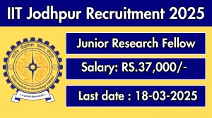 IIT Jodhpur Junior Research Fellow Recruitment 2025 - Apply Online