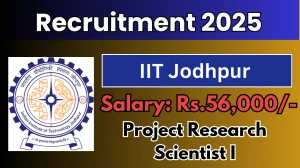 IIT Jodhpur Project Research Scientist I Recruitment 2025 - Apply Online