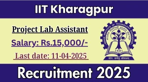 IIT Kharagpur Job Vacancy 2025, Apply Online for 01 Project Lab Assistant Posts IIT Kharagpur Job Vacancy 2025, Apply Online for 01 Project Lab Assistant Posts