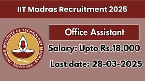 IIT Madras Office Assistant Recruitment 2025 - Apply Online