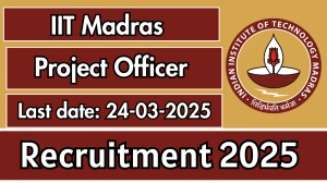IIT Madras Project Officer Recruitment 2025 - Apply Online