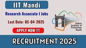 IIT Mandi Research Associate I Recruitment 2025 - Apply Offline IIT Mandi Research Associate I Recruitment 2025 - Apply Offline