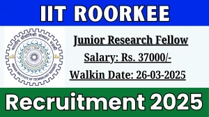 IIT Roorkee Junior Research Fellow Recruitment 2025 – Walk in