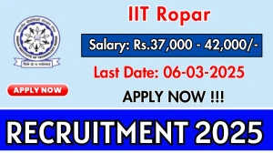IIT Ropar Junior Research Fellow or Senior Research Fellow Recruitment 2025 - Apply Offline