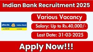 Indian Bank Support Staff Recruitment 2025 - Apply Offline for Office Assistant, Watchman and Other Posts