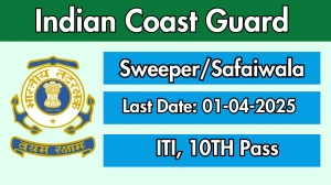 Indian Coast Guard Maharashtra Sweeper/Safaiwala Recruitment 2025 - Apply Offline