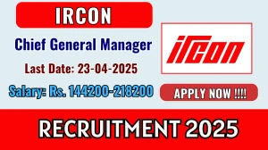 IRCON Chief General Manager Recruitment 2025 - Apply Offline IRCON Chief General Manager Recruitment 2025 - Apply Offline