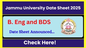 Jammu University Date Sheet 2025 Announced @ jammuuniversity.ac.in Details Here