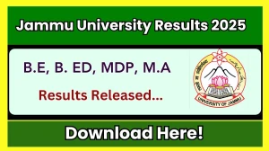 Jammu University Result 2025 Released at jammuuniversity.ac.in Direct Link to Download 1st, 3rd, 4th, 6th and 8th Sem Result