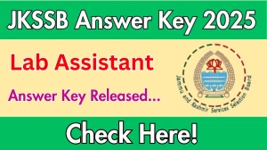 JKSSB Lab Assistant Answer Key 2025 Available for the Download Answer Key PDF at jkssb.nic.in