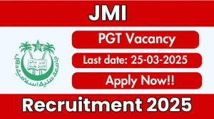 JMI PGT Recruitment 2025 - Apply Offline for 2 Posts