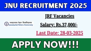 JNU Junior Research Fellow Recruitment 2025 - Apply Offline for 1 Posts