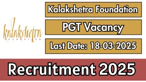 Kalakshetra Foundation PGT Recruitment 2025 - Apply Offline