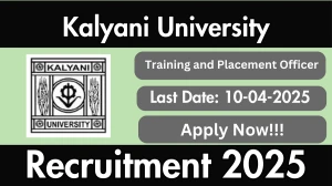 Kalyani University Job Vacancy 2025, Apply Online for 01 Training and Placement Officer Posts