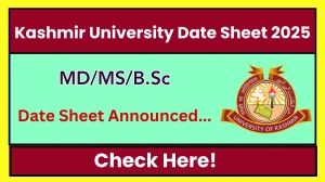 Kashmir University Date Sheet 2025 Announced @ uok.edu.in Details Here