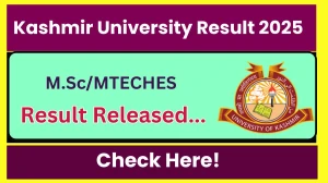 Kashmir University Result 2025 Released at uok.edu.in Direct Link to Download 1st, 2nd Semester Result