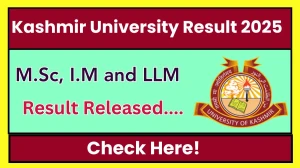 Kashmir University Result 2025 Released at uok.edu.in Direct Link to Download 2nd, 4th and 9th Sem Result