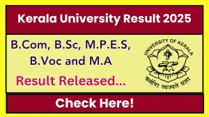 Kerala University Result 2025 Released at keralauniversity.ac.in Direct Link to Download 2nd, 3rd and 4th Sem Result