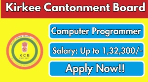 Kirkee Cantonment Board Computer Programmer Recruitment 2025 - Apply Offline for 1 Posts