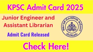 KPSC Junior Engineer and Assistant Librarian Admit Card 2025 OUT kpsc.kar.nic.in