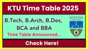 KTU Time Table 2025 Out @ ktu.edu.in Details Here