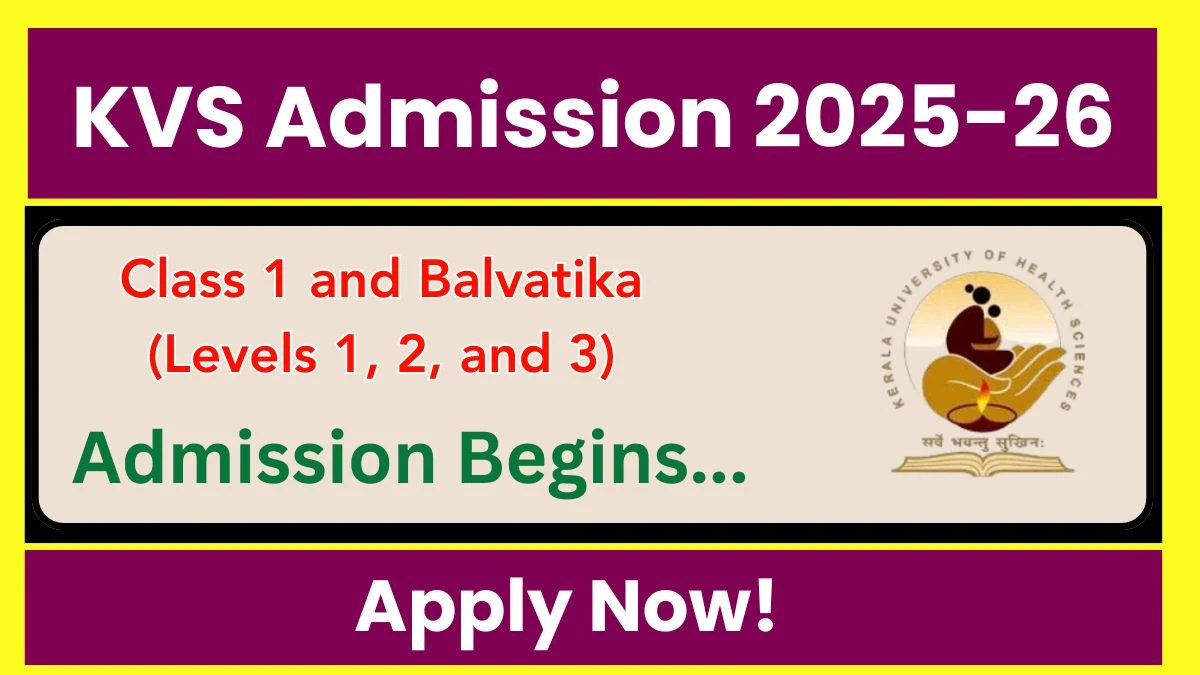 KVS Admission 2025-26 Registration Online Form for Class 1 and ...