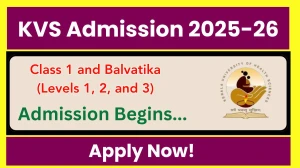 KVS Admission 2025-26 Registration Online Form for Class 1 and Balvatika at kvsangathan.nic.in. Check Here