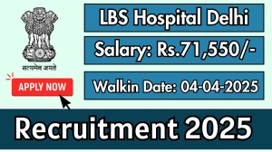 LBS Hospital Delhi Medical Officer Recruitment 2025 – Walk in for 1 Posts