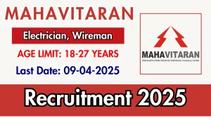 MAHAVITARAN Electrician, Wireman Recruitment 2025 - Apply Online for 80 Posts MAHAVITARAN Electrician, Wireman Recruitment 2025 - Apply Online for 80 Posts