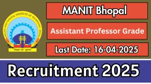 MANIT Bhopal Assistant Professor Recruitment 2025 - Apply Online for 20 Posts