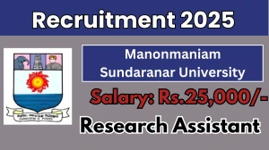 Manonmaniam Sundaranar University Research Assistant Recruitment 2025 - Apply Offline Manonmaniam Sundaranar University Research Assistant Recruitment 2025 - Apply Offline