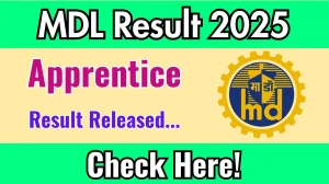 MDL Apprentice Result 2025 Announced. Direct Link to Check MDL Apprentice Result 2025 mazagondock.in